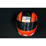 GILLES VILLENEUVE REPLICA HELMET - a Gilles Villeneuve full-scale racing helmet replica.