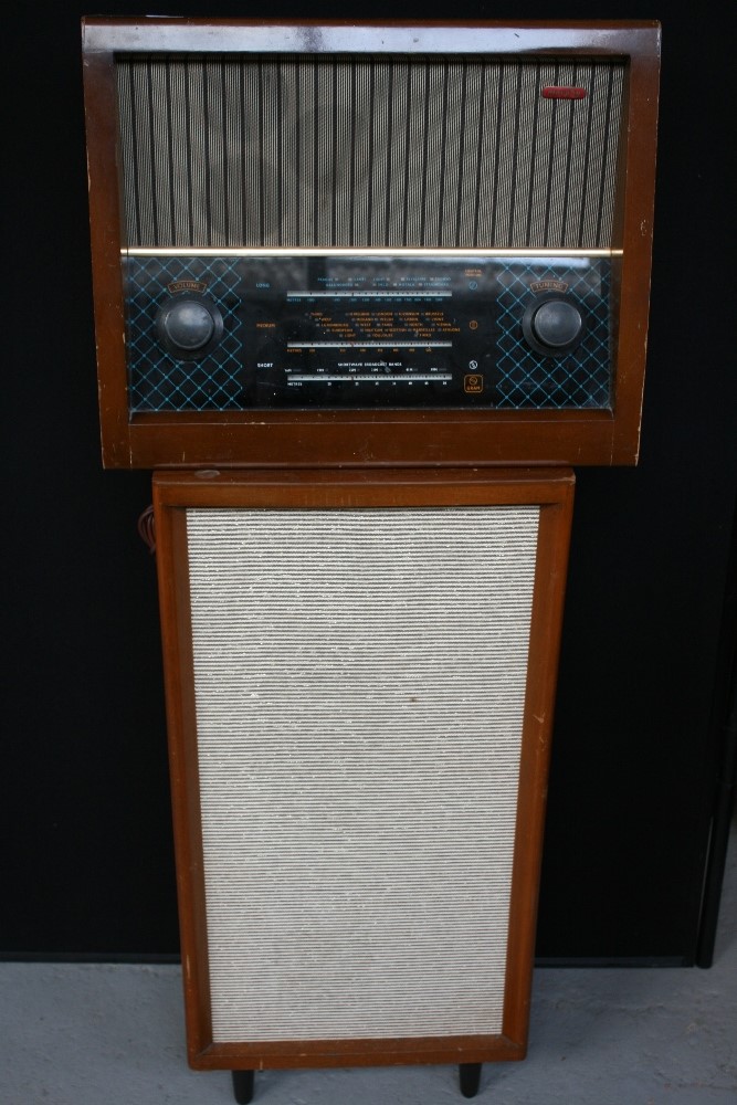 RADIO - a Murphy radio A212 on mains plug with additional Murphy upright free standing speaker