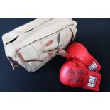 AMIR KHAN SIGNED GLOVES - a pair of Amir Khan signed BBE Boxing gloves (one signed) in a Ralph