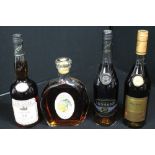 COGNAC - 4 Bottles of Napoleon Cognac to include De Luze VS (700ml),