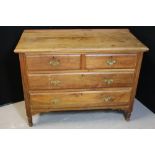 CHEST OF DRAWERS - an Edwardian fruitwood chest of drawers measuring 48"x34"x18".