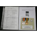 BRITISH WAR MEDAL AND VICTORY PAIR - awarded to LIEUTENANT JAMES WILLIAM OTTOVAN MILLINGEN of the