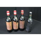 RED WINE - FRENCH - 4 bottles to include 3 bottles of 1972 Chateau Phelan Segur  (stained labels