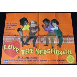 COMEDY - LOVE THY NEIGHBOUR - Original UK quad film poster. V.G+ cond (minor repair to top edge.