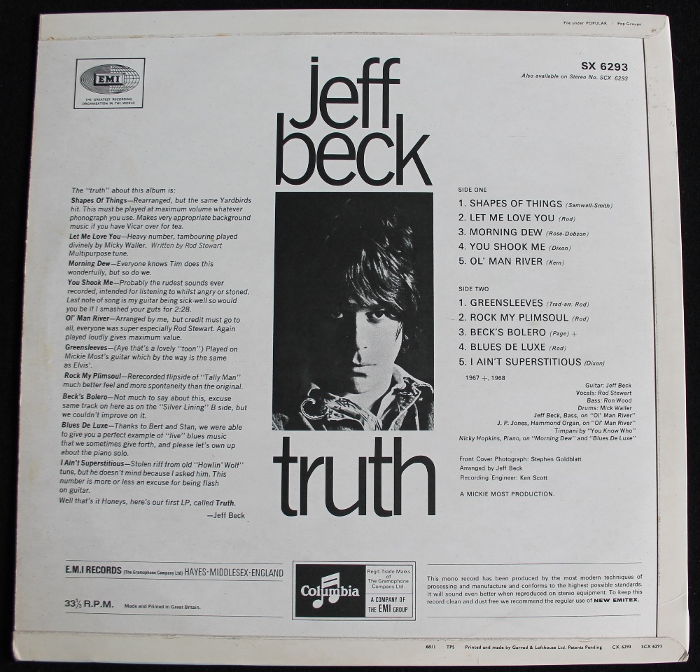 JEFF BECK - TRUTH - A great original UK mono pressing of the celebrated 1968 album. - Image 2 of 4