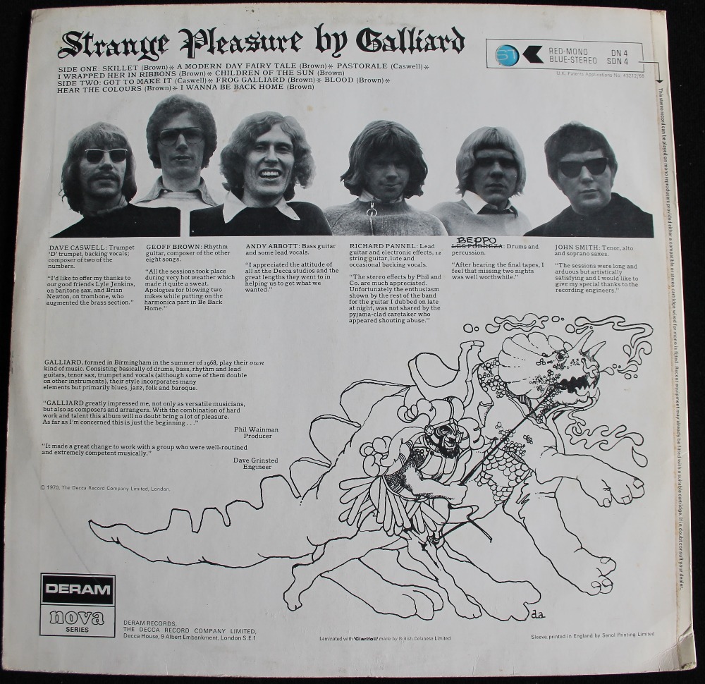 GALLIARD - STRANGE PLEASURE - A great original stereo pressing issued on the Deram Nova Series (DN - Image 2 of 4