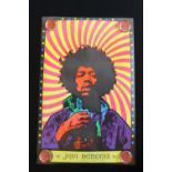 JIMI HENDRIX - early screenprint backlight psychedelic poster of Hendrix (22.5" x 33.5").