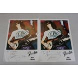 NOEL REDDING / HENDRIX - pair of signed Fender promotional photographs of Noel Redding from 1997.