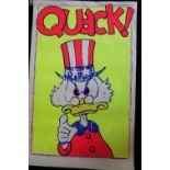 QUACK POSTER - 1967 American anti-war Uncle Sam poster featuring a famous underground image by