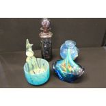 MDINA - ART GLASS - 5 pieces of Medina glass to include a paper weight, purple decanter,