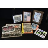 50/60s FOOTBALL MEMORABILIA - a collection of football memorabilia to include three framed and