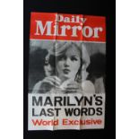 DAILY MIRROR NEWSAGENT BILLBOARD POSTER - original Daily Mirror newsagent billboard poster