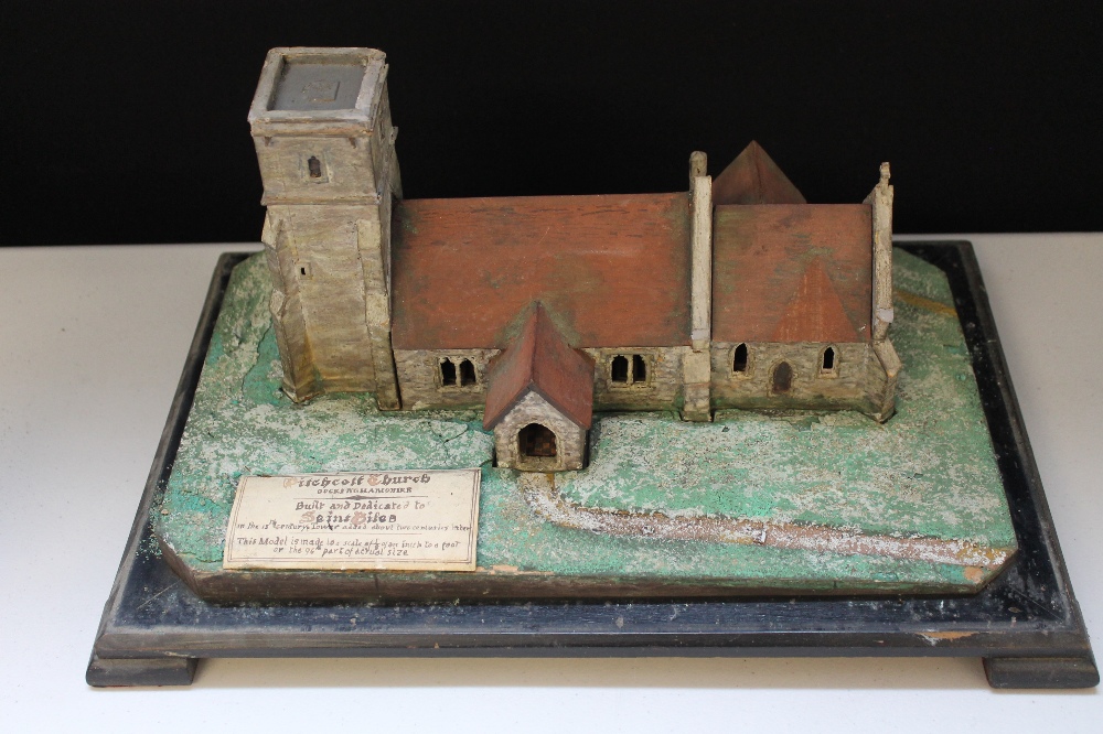 SCALE MODEL - a scale model of a Buckinghamshire Church dedicated to St Giles in a glass case and a - Image 2 of 6