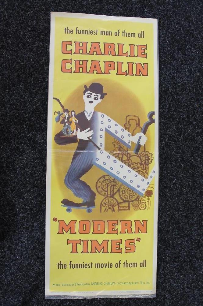 CHARLIE CHAPLIN - a collection of 4 Charlie Chaplin inserts measuring 36" x 14". - Image 2 of 5