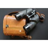 BINOCULARS - A pair of Military issue REL CANADA 1944 binoculars 7 x 50, in original leather case,