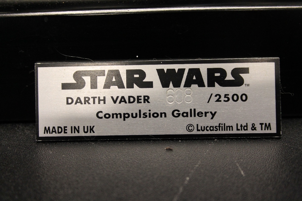 STAR WARS SIGNED SCULPTURE - Darth Vader metallic sculpture by Compulsion Gallery, - Image 3 of 8