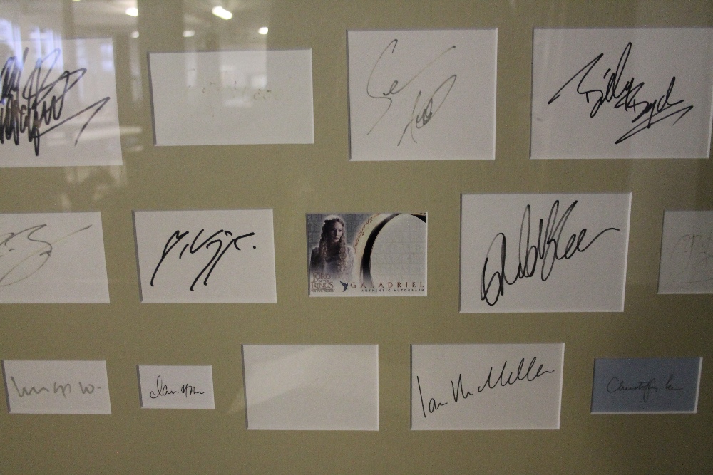 LORD OF THE RINGS FRAMED AUTOGRAPHS - a professionally framed group of Lord of the Rings autographs - Image 2 of 3