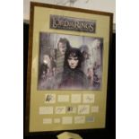 LORD OF THE RINGS FRAMED AUTOGRAPHS - a professionally framed group of Lord of the Rings autographs