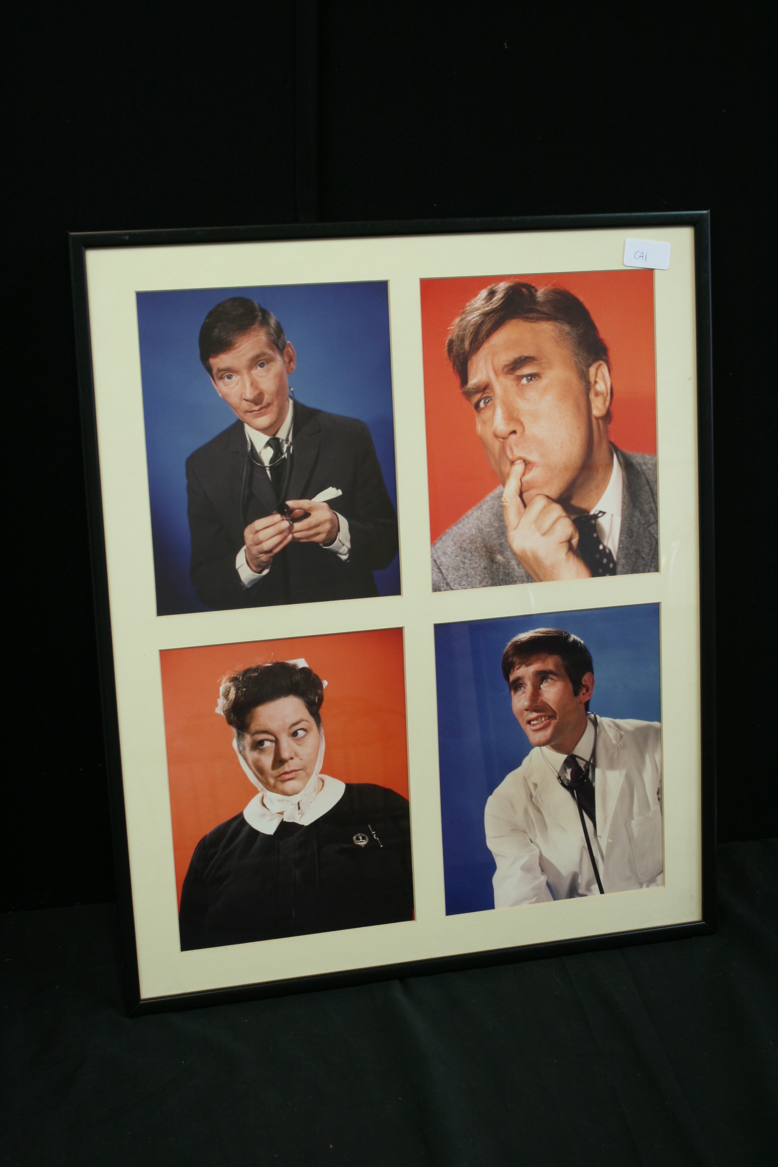 CARRY ON DOCTOR - A framed promotional display featuring 4 original photographic prints of