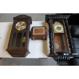 CLOCKS - x3 clocks to include an Edwardian longcase, a Venetian style longcase and an Edwardian C.W.