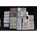 GERMAN, POLISH AND RUSSIAN BANK NOTES - a collection of x29 German, Polish and Russian bank notes.