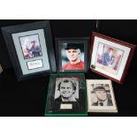 ACTOR AUTOGRAPHS - a collection of five framed signatures to include Jack Nicholson, Clayton Moore,
