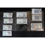ENGLISH £5 NOTES - nine English £5 circulated and uncirculated bank notes to include cashiers M.