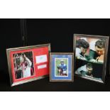 SPORTSMAN'S AUTOGRAPHS - three framed autographs to include Sir Alex Ferguson lifting the UEFA