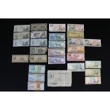 CENTRAL AND SOUTH AMERICAN BANK NOTES - a collection of x55 Central and South American circulated