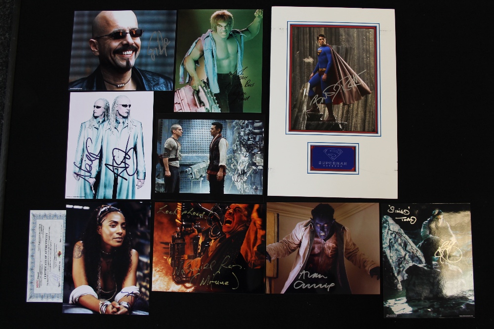 COMIC BOOKS/FILM & MATRIX - a collection of x10 autographed photos from superhero movies and the