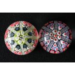 PAPERWEIGHTS - two Strathearn domed millefiori paperweights.