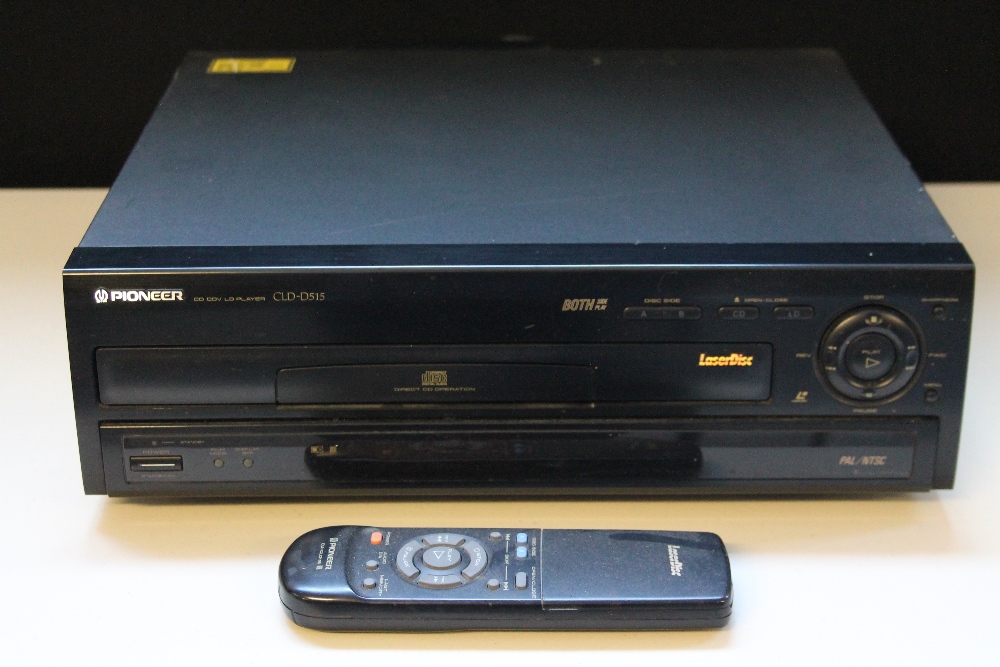 LASERDISC PLAYER AND DISCS - a Pioneer CDL-D515 Laserdisc player (with UK mains plug and remote