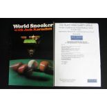 SNOOKER AUTOGRAPHS - a collection of eight snooker autographs and well wishes inside World Snooker