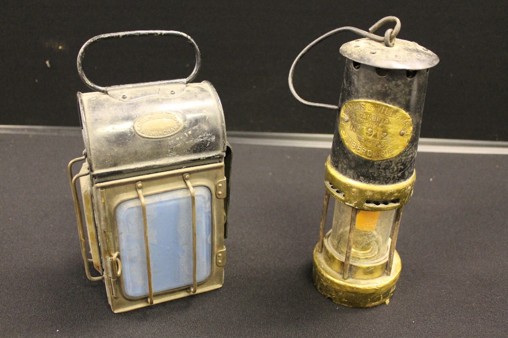 RAILWAYANA - a collection of lamps to include x3 railway lamps (a BR lantern with burner glass - Image 5 of 5