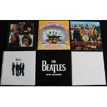 THE BEATLES - Nice bundle of 5 x high quality modern stereo reissue LP's and a large book.