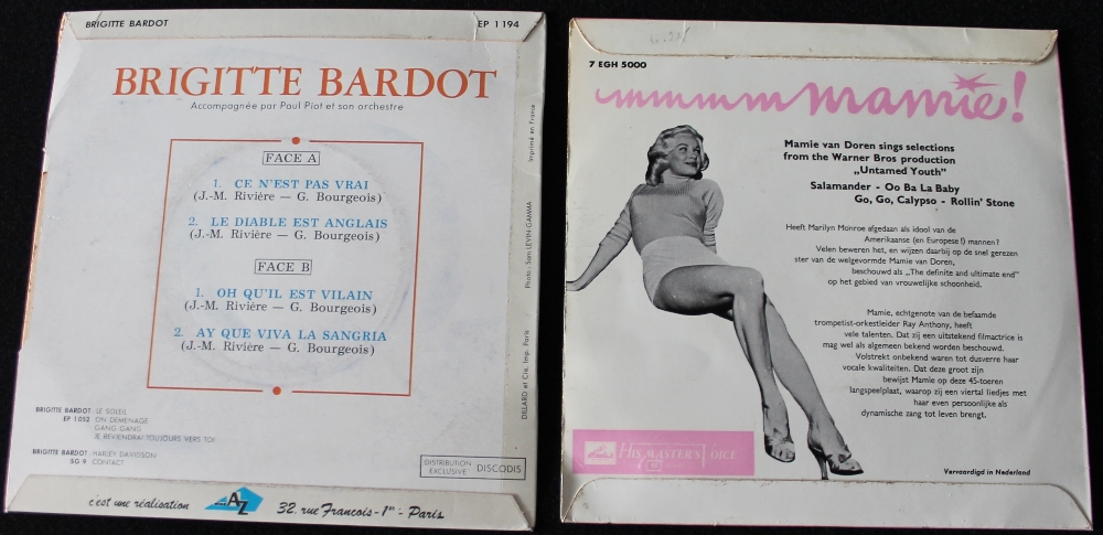 BRIGITTE BARDOT/MAMIE VAN DOREN - Fantastic bundle of 2 x rare EP's. - Image 2 of 2