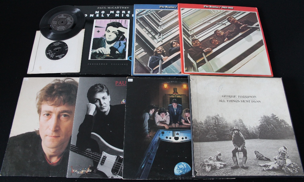 THE BEATLES AND RELATED - Collection of 6 x LP's and 2 x 7" singles.