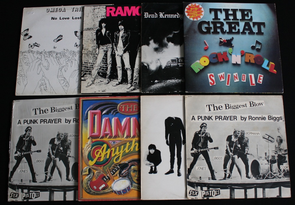 PUNK - Collection of 8 x original title LP's.