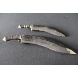 KUKRI KNIVES - a pair of vintage Indian