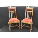 ART NOUVEAU - OAK CHAIRS - A pair of oak