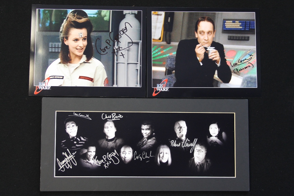 RED DWARF - x3 signed photographs from t