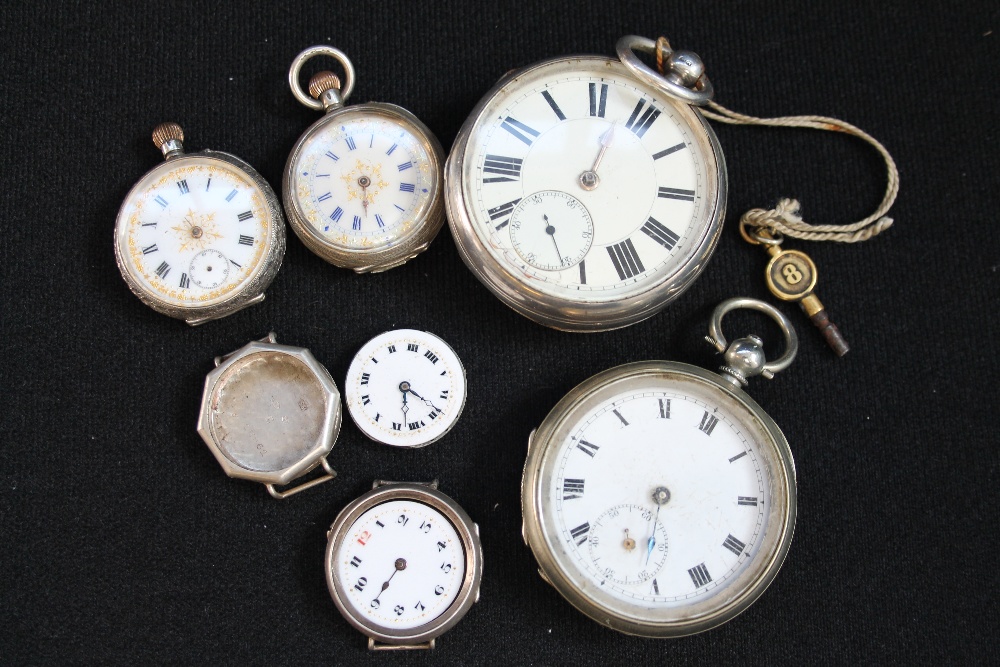 SILVER POCKET WATCH - four pocket watches in total,