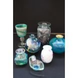 MDINA - a collection of Mdina and Isle of Wight glass, seven pieces in total.