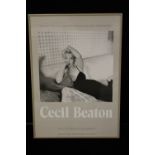 MARILYN MONROE - a glass framed black and white publicity poster for a Cecil Beaton exhibition at