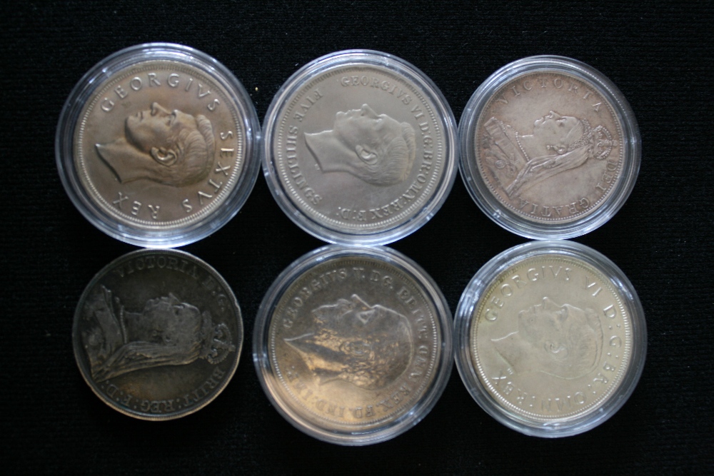 SILVER CROWNS - 4 Silver Crowns, 1937, 1951, a 1952 South Africa Crown, - Image 3 of 3