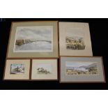 WATERCOLOUR & PASTEL - a selection of European & English watercolour and pastel scenes to include a