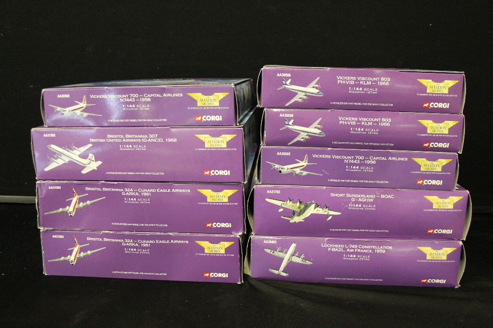 CORGI AEROPLANES/AIRPLANES - AIRLINERS OF THE WORLD - a selection of 9 packaged The Aviation - Image 2 of 2