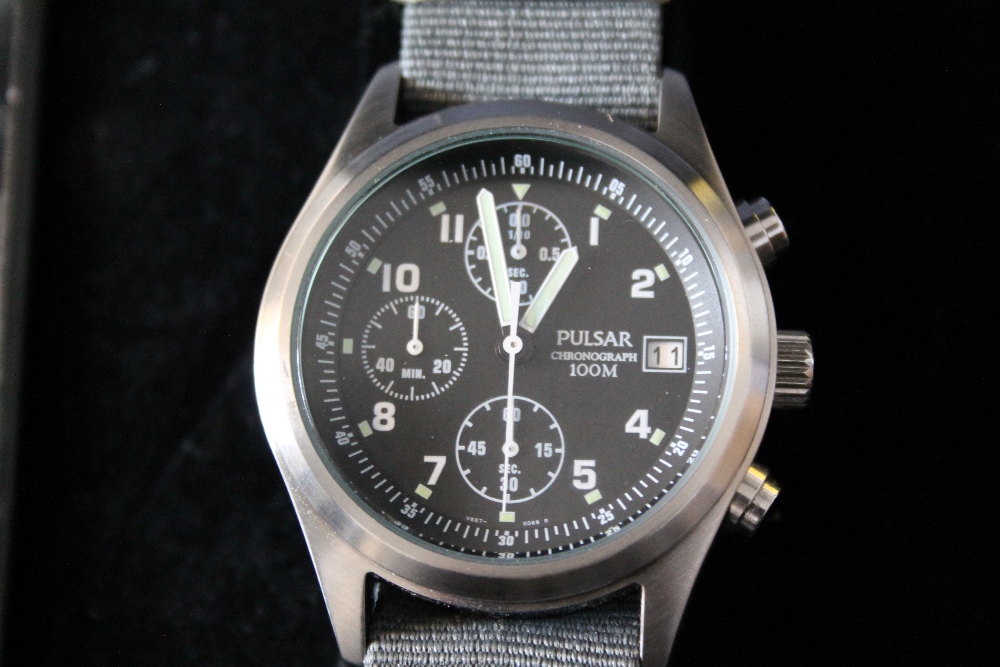 PULSAR - a Pulsar 620118 by Seiko Chronograph 100M analogue stainless steel mens watch with - Image 3 of 4