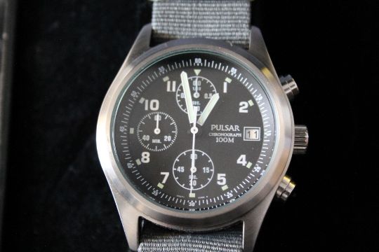 PULSAR - a Pulsar 620118 by Seiko Chronograph 100M analogue stainless steel  mens watch with mater