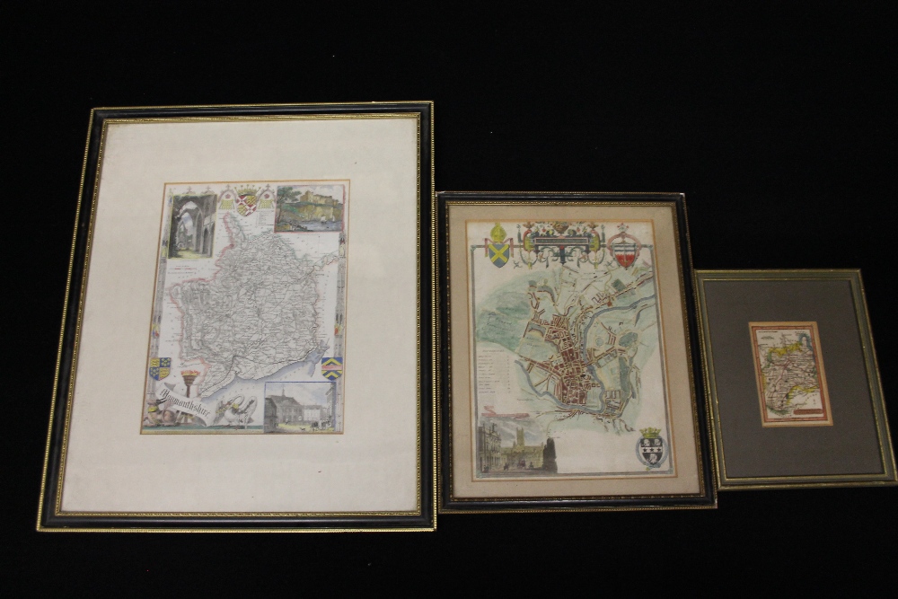 ENGRAVINGS & MAPS - a collection of Victorian  framed maps, hand coloured, for Monmouthshire c. - Image 6 of 6